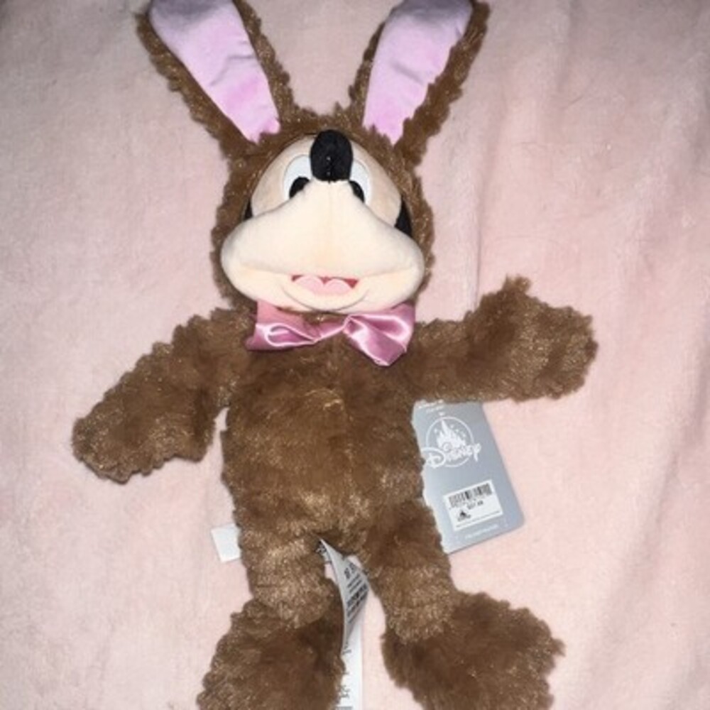 Disney Bunny Plush Stuffed Brown Rabbit with Pink Bow with Tags